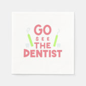 "歯医者を見に行く：明るいスマイル先！T-シャツ スタンダードカクテルナプキン (正面)