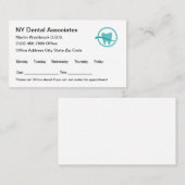 歯医者アポイントメントテンプレート名刺 名刺 (正面/裏面)