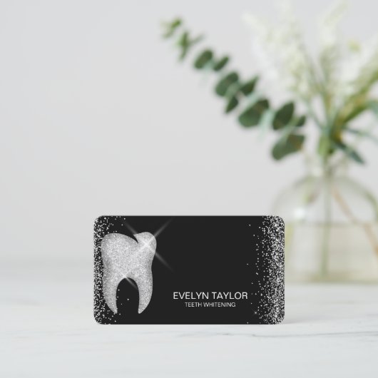 歯医者エレガント歯科クリニック歯のホワイトニング 名刺 (スタンド正面)