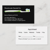 歯医者オフィスアポイントメントのリマインダ名刺 名刺 (正面/裏面)