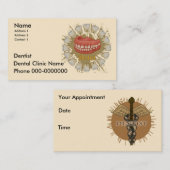 歯医者カドゥセウス名前をカスタムする 予約カード (正面/裏面)