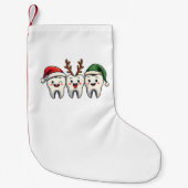 歯医者クリスマスサンタフロスクリスマスツリー スモールクリスマスストッキング (正面)