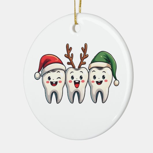 歯医者クリスマスサンタフロスクリスマスツリー セラミックオーナメント (左)