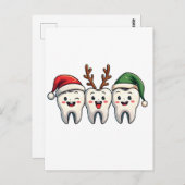 歯医者クリスマスサンタフロスクリスマスツリー ポストカード (正面/裏面)