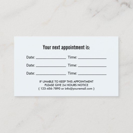 歯医者クリーン歯歯科医院アポイントメント 予約カード (裏面)