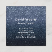 歯医者ネイビーモダンブルーグリッター歯科 スクエア名刺 (裏面)