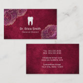 歯医者バーガンディフローラレッドベルベットデンタルケア 名刺 (正面/裏面)