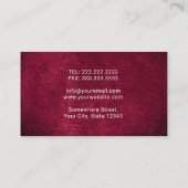 歯医者バーガンディフローラレッドベルベットデンタルケア 名刺 (裏面)