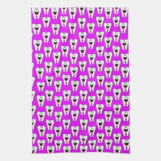 歯医者パープルキッチンハンドタオル キッチンタオル (縦)