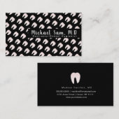 歯医者ピンクグラデーションの歯のロゴパターン 名刺 (正面/裏面)