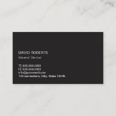 歯医者プレーンブラックデンタルケア ミニマル 名刺 (裏面)