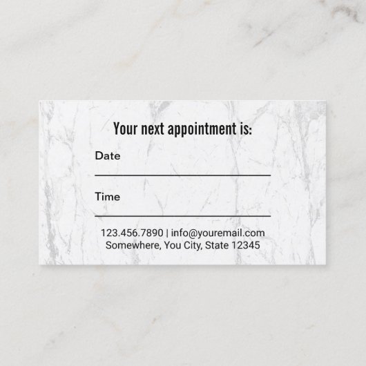 歯医者ホワイトティースデンタルケアアポイントメント 予約カード (裏面)