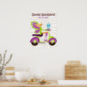 歯医者ポスターかわいい歯の妖精スクーター女の子2 ポスター (キッチン)