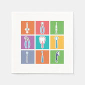 歯医者ポップ・アートの歯科歯ドクターティース スタンダードカクテルナプキン (正面)