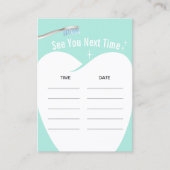 歯医者ミントグリーンデンタルケアアポイントメント 予約カード (正面)