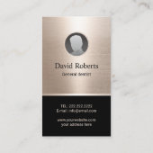 歯医者モダンの歯のロゴ金ゴールド歯科医院写真 名刺 (裏面)