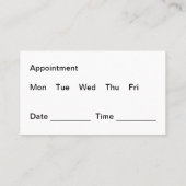 歯医者モダンアポイントメントのアラーム 名刺 (裏面)