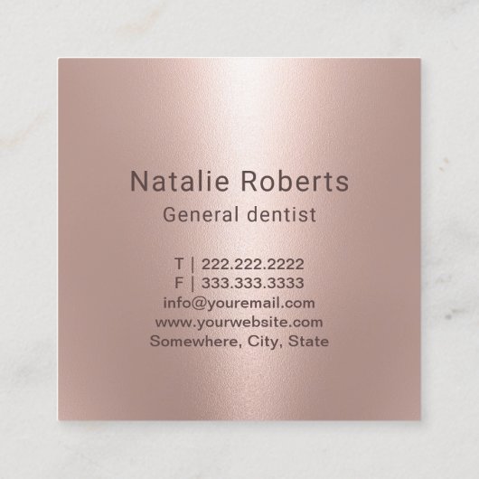 歯医者モダンバラ金ゴールド歯科診療所 スクエア名刺 (裏面)