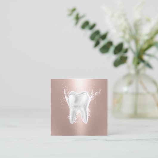 歯医者モダンバラ金ゴールド歯科診療所 スクエア名刺 (スタンド正面)