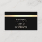 歯医者モダンブラック&金ゴールドデンタルケア 名刺 (裏面)