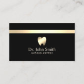 歯医者モダンブラック&金ゴールドデンタルケア 名刺 (正面)