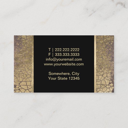 歯医者モダンブラック&金ゴールドデンタルケア 名刺 (裏面)