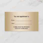 歯医者モダンブラック&金ゴールド歯科アポイントメント 予約カード (裏面)