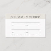 歯医者モダンライトベージュアポイントメントカード 名刺 (裏面)