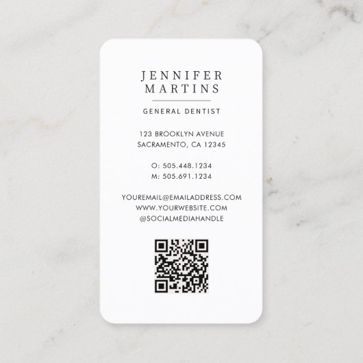 歯医者モダンロゴ 名刺 (裏面)