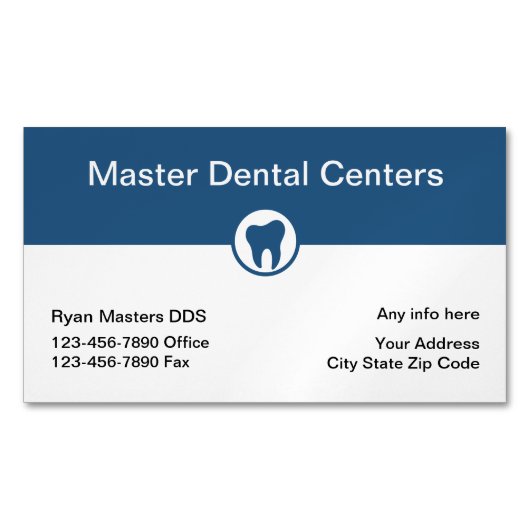 歯医者モダン事務所の顧客磁石 マグネット名刺 (正面)