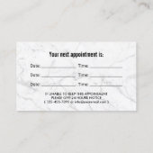 歯医者モダン大理石金ゴールド歯デンタルケア 予約カード (裏面)