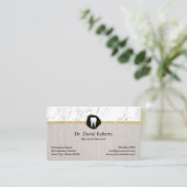 歯医者モダン大理石&リネンデンタルアポイントメント 予約カード (スタンド正面)