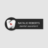 歯医者モダン歯とハートのロゴ歯科医院 名札 (正面)