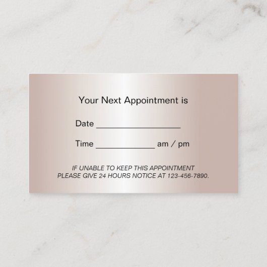 歯医者モダン歯バラ金ゴールドデンタルケア 予約カード (裏面)