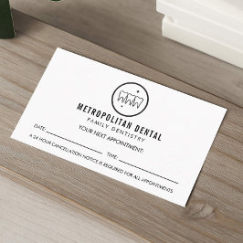 歯医者モダン歯ブラックロゴアポイントメント 名刺