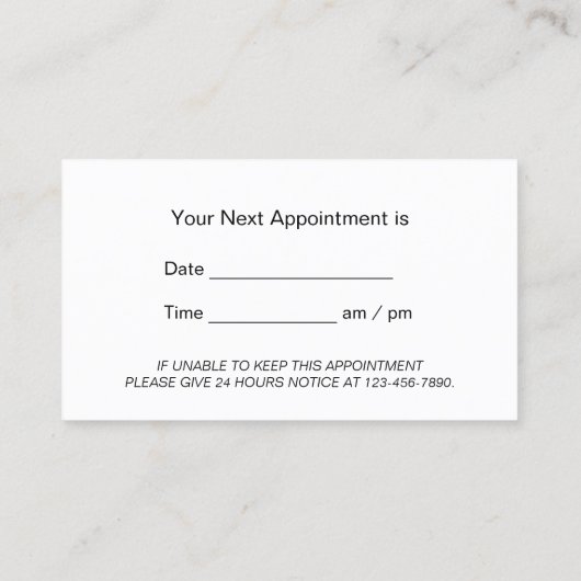 歯医者モダン歯ロゴデンタルケアアポイントメント 予約カード (裏面)