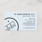 歯医者モダン歯黒ロゴ付き青 名刺 (裏面)