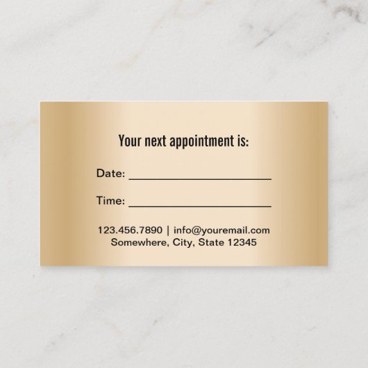 歯医者モダン海軍と金ゴールドデンタルケア 予約カード (裏面)