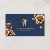 歯医者モダン海軍と金ゴールドフローラ歯科医院 名刺 (正面)