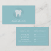 歯医者モダン白い歯のロゴ名刺 予約カード (正面/裏面)