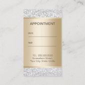 歯医者モダン金ゴールド&シルバー歯科アポイントメント 予約カード (裏面)