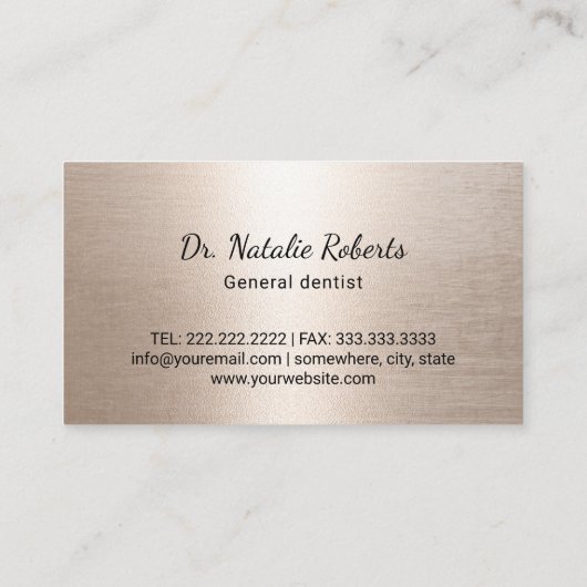 歯医者ラグジュアリージオメトリック金ゴールドサークルデンタルケア 名刺 (裏面)