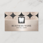 歯医者ラグジュアリージオメトリック金ゴールドサークルデンタルケア 名刺 (正面)