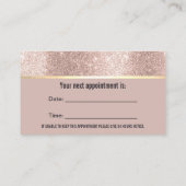 歯医者ラグジュアリーバラ金ゴールドグリッター赤面歯科 予約カード (裏面)