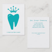 歯医者リマインダーカードキュートクラウンティースロゴブルー 予約カード (正面/裏面)