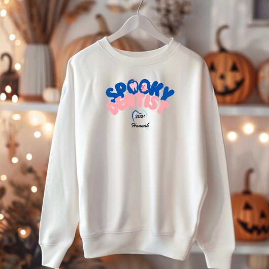 歯医者不気味名パーソナライズされたハロウィーンギフト スウェットシャツ