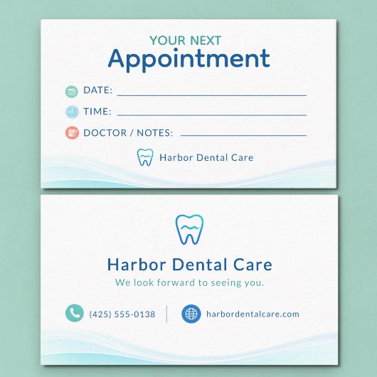 歯医者予約リマインダーカード 名刺