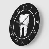 歯医者事務所デンタルケアヴィンテージ白歯 ラージ壁時計 (傾斜)