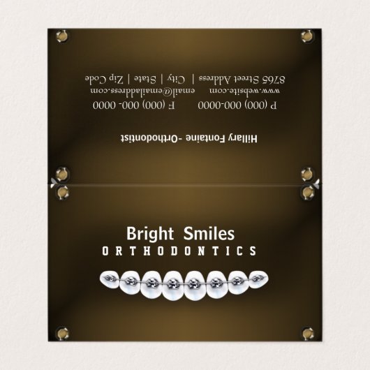 歯医者折り畳み名刺(アポイントメントカード付)  名刺 (外部フラット)