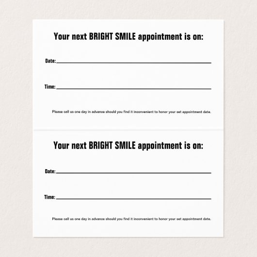 歯医者折り畳み名刺(アポイントメントカード付)  名刺 (内部フラット)